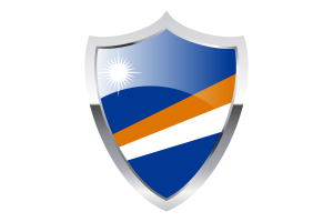 Marshall Islands Flag with Medieval Heater Shield flag