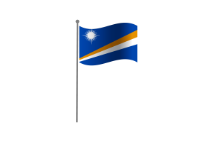 Waving Flag of Marshall Islands flag