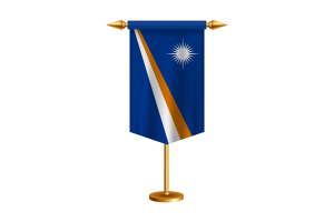 Marshall Islands Flag Illustration with Stand flag