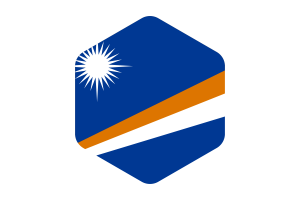 Marshall Islands Flag Rounded Hexagon Shape flag