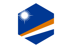 Marshall Islands Flag Hexagon Shape flag