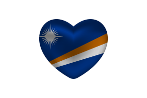 Love of Marshall Islands Heart Shape flag