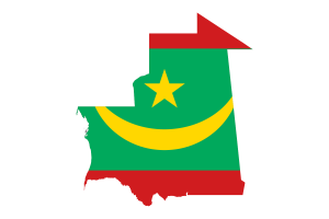 Mauritania Map with Flag flag