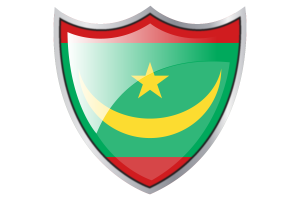 Shield with Flag of Mauritania flag
