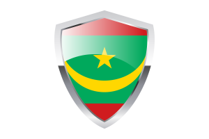 Mauritania Flag with Pointed Triangular Shield flag