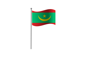 Waving Flag of Mauritania flag