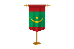 Mauritania Flag Illustration with Stand flag