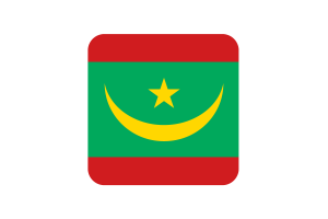 Mauritania Flag Square Rounded Shape flag