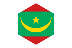 Mauritania Flag Hexagon Shape flag