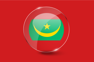 Mauritania Flag Glossy Round Button flag