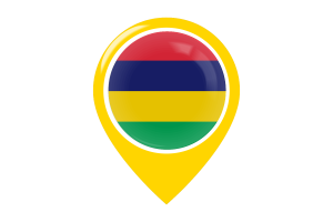 Mauritius Islands Flag Map Pin Icon flag