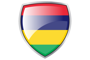 Mauritius Flag Couche Heraldic Shield flag