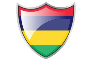 Shield with Flag of Mauritius flag