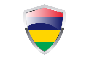 Mauritius Flag with Pointed Triangular Shield flag