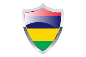 Mauritius Flag with Medieval Heater Shield flag