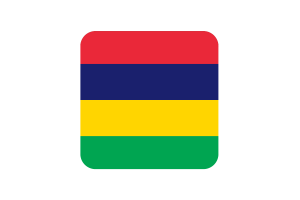 Mauritius Flag Square Rounded Shape flag