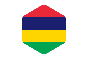 Mauritius Flag Rounded Hexagon Shape flag