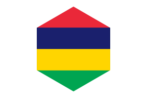 Mauritius Flag Hexagon Shape flag
