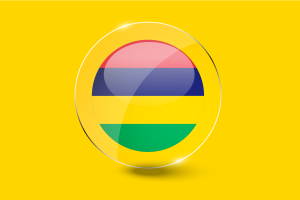 Mauritius Flag Glossy Round Button flag