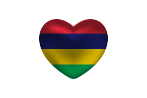 Love of Mauritius Heart Shape flag