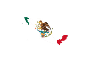 Mexico Map with Flag flag