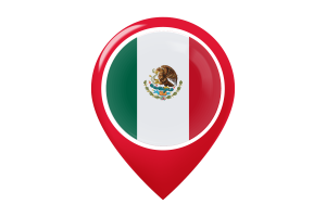 Mexico Flag Map Pin Icon flag