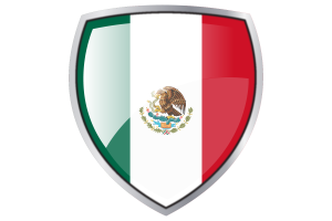 Mexico Flag Couche Heraldic Shield flag