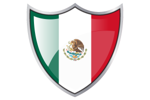 Shield with Flag of Mexico flag