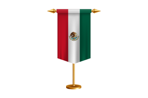 Mexico Flag Illustration with Stand flag