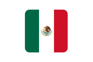 Mexico Flag Square Rounded Shape flag