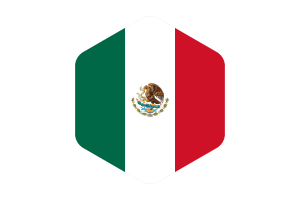 Mexico Flag Rounded Hexagon Shape flag