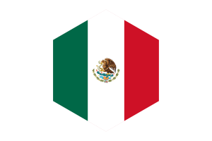 Mexico Flag Hexagon Shape flag