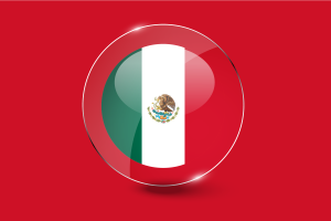 Mexico Flag Glossy Round Button flag