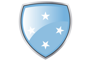 Micronesia Flag Couche Heraldic Shield flag