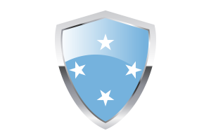 Micronesia Flag with Pointed Triangular Shield flag