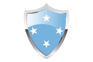 Micronesia Flag with Medieval Heater Shield flag