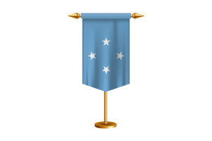 Micronesia Flag Illustration with Stand flag