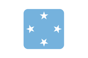 Micronesia Flag Square Rounded Shape flag