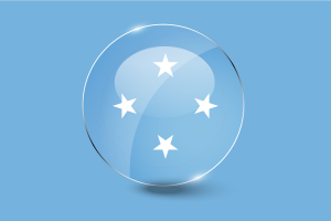 Micronesia Flag Glossy Round Button flag