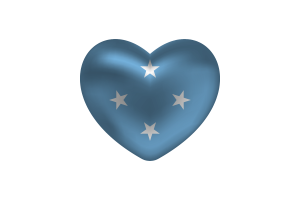 Love of Micronesia Heart Shape flag