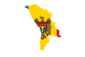 Moldova Map with Flag flag