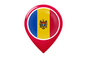 Moldova Flag Map Pin Icon flag