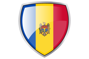 Moldova Flag Couche Heraldic Shield flag