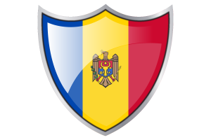 Shield with Flag of Moldova flag
