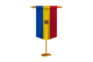Moldova Flag Illustration with Stand flag