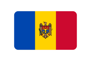 Moldova Flag Triangle Rounded Shape flag