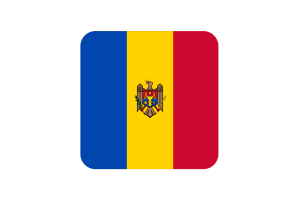 Moldova Flag Square Rounded Shape flag