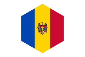 Moldova Flag Hexagon Shape flag