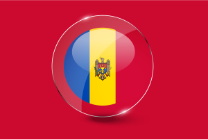 Moldova Flag Glossy Round Button flag