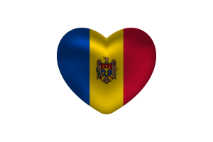 Love of Moldova Heart Shape flag